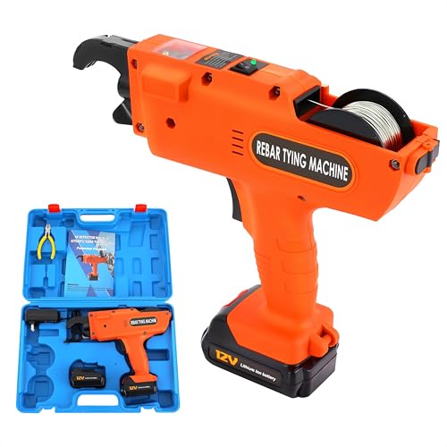 BQDRTMZ Rebar Tying Machine 8-34mm Handheld Rebar Tying Tool Cordless Reinforcing Steel Tying Machine with Toolbox & Pliers Portable Rebar Tier Tying Gun for & Building Market