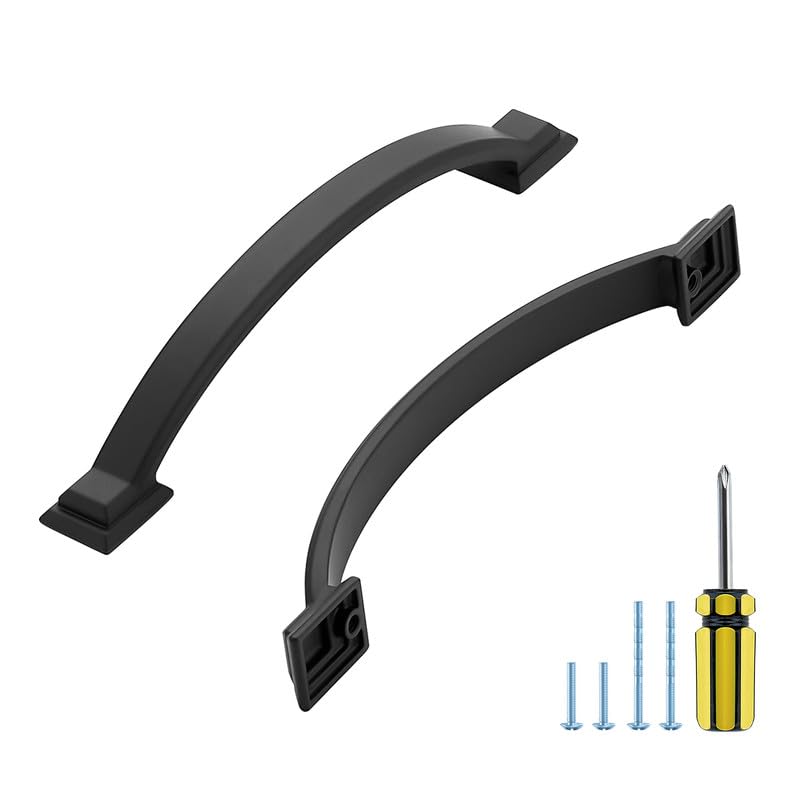 Ravinte Hardware 10 Pack Cabinet Handles 5 Inch(128mm) Cabinet Pulls Black, Kitchen Door Handles Cabinet Door Handles Kitchen Handles for Cabinets
