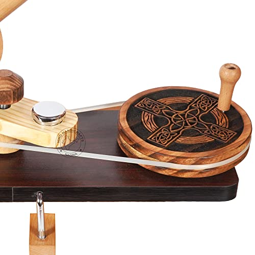 Image of Hind Handicrafts Wooden Yarn Ball Winder for Knitting Crocheting - Handcrafted - Natural Hand Operated - Knitter's Gifts Center Pull Ball Winder (Celtic Cross)