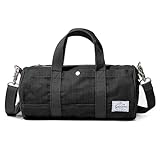 GOOTIUM Compact Crossbody Bag – Canvas Shoulder Bag & Travel Organizer – Vintage Cylinder Style Mini Tote for EDC, Small Barrel Bag for Men & Women, Black