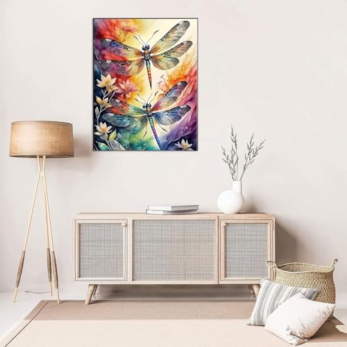 Image of WUSARPLY Retro Dragonfly Stamped Cross Stitch Kits for Beginners Adults