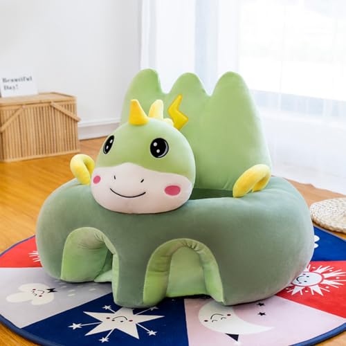 Image of SHEKAKO Baby Seat for Babies 3 Months & Up, Sit Me Up Floor Seat for Infants, Cartoon Back Head Support Sitting Infant Sofa, Toddler Plush Animal Shaped Learning Sitting Up Chair (Dinosaur)