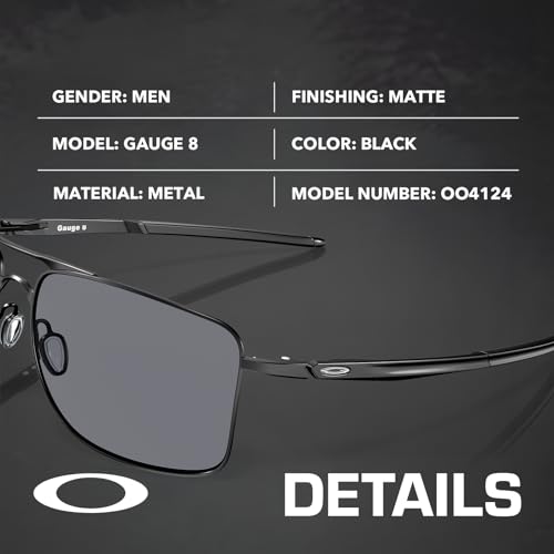 Image of Oakley GAUGE 8 OO4124 Rectangle Shape Sunglasses With Official Eyewear Kit | Men's Sunglasses