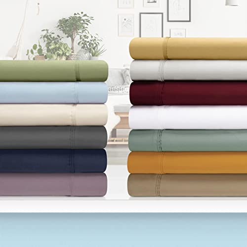 Superior 1200-Thread Count Egyptian Cotton Solid Pillowcase Set, Zephyr, Standard - Image 4