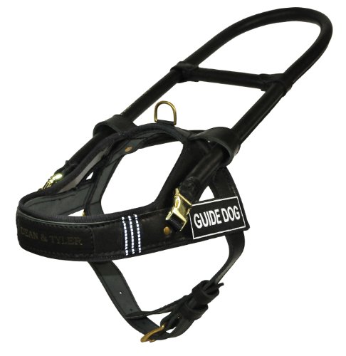Dean & Tyler Leather Guide Dog Harness, Medium, Black