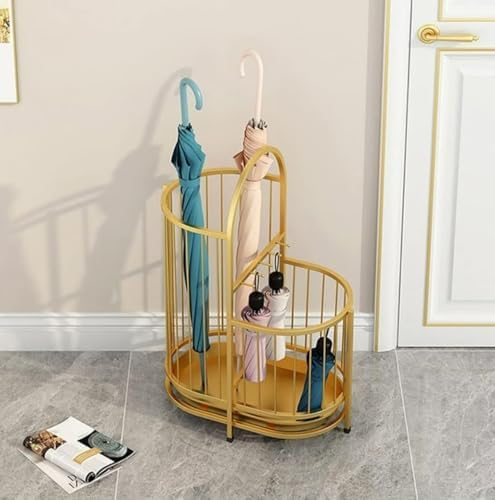 Stylish Black Wrought Iron Umbrella Stand - Durable Indoor Organizer & Home Decor, Space-Saving Hallway Umbrella Rack (50x27x55cm) for All Weather