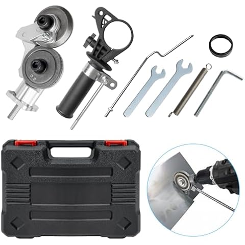 Electric Drill Shears Attachment for Sheet Metal Cutting, Metal Cutter Drill Attachment, Nibbler Plate Cutter for Steel, Iron, White Sheet, Copper, Aluminum, Metal Sheet Cutting Cover