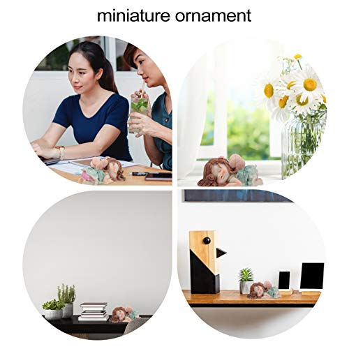 Yardwe Ângulo de Resina Figura 2 Peças Garden Anjos Esculturas Mini Jardim da Estatueta Resina de Fa