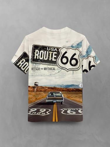 Image of HELLCAT Trendy Front & Back Graphic Printed Cotton Blend Half Sleeve Premium Round Neck Tshirt for Boys - Pack of 2