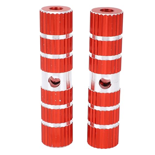 Solid 10cm Cycle Pegs, Aluminum Alloy Bike Foot Rest Pedals Axle Pegs with Non Slip Gold (Red)