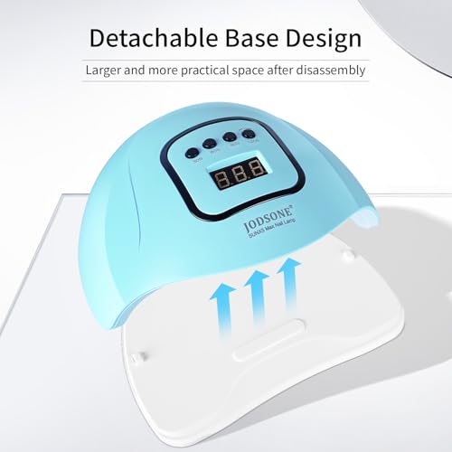 Image of JODSONE U V LED Nail Lamp Blue Gel Polish Nail Dryer with Smart Auto Sensor 4 Timing Modes Fast Curing for Home DIY