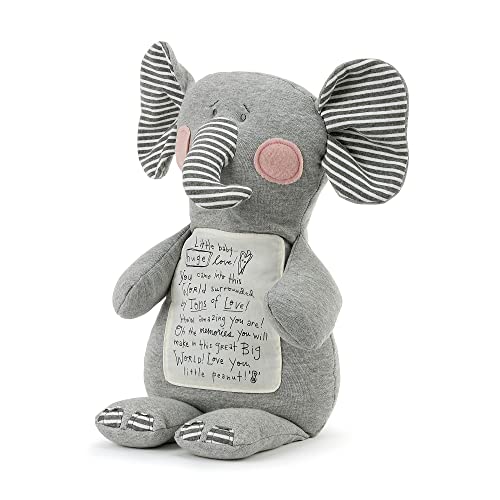 Demdaco Tons Of Love Elephant Grey Stripe 20 Inch Polyester Plush Fabric Figure Toy #TOP1