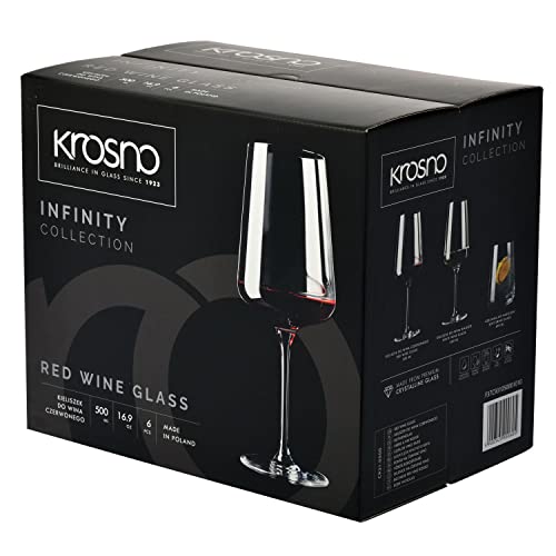 Krosnoredwineglassessetof61691ozinfinitycollectionclassicelegantshapepremiumglassleadfreedishwashersafemadeineurope  Urban Country Home Decor Krosno red wine glasses set of 6 1691 oz infinity collection classic elegant shape premium glass lead free dishwasher safe made in europe  urban country home decor