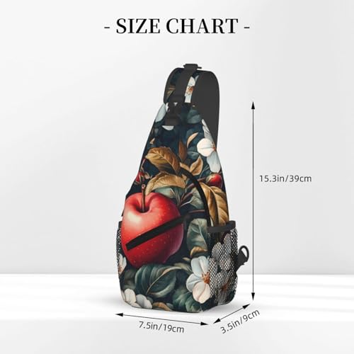 Mochila bandolera unisex estampado flor manzana ligera para viaje miniatura 3