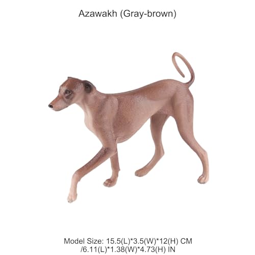 AENIMELY Realistischer Azawakh-Windhund – Feste Plastik braun-graue Windhund-Figur für Kinder, pädagogische Haustier-Dekoration, Kuchentopper & Sammler-Display