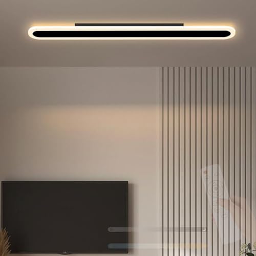 Plafón de techo LED negro soluciona falta de luz en salón lámpara moderna regulable 80cm