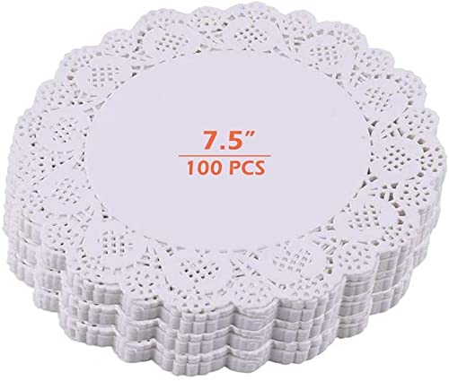 Centrini Di Carta Pizzo 100 Pezzi - Sottobicchieri Rotondi Bianchi Per Torte, Matrimoni, Compleanni E Decorazioni