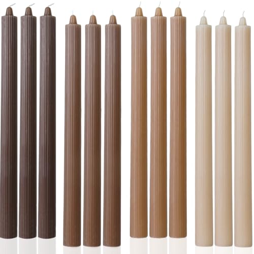 Brown Dripless Taper Candles Set