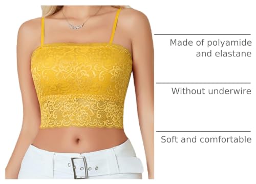 Image of Avidlove Bralettes for Women Lace Spaghetti Strap Tank Top Tube Slim Basic Camisole