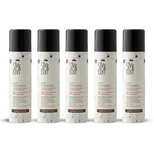 Image of Style Edit Root Touch Up Spray | Temporary Hair Color for Gray Roots and Thinning Hair | Salon-Quality, Transfer-Resistant Hair Concealer | Medium Brown, 2 oz