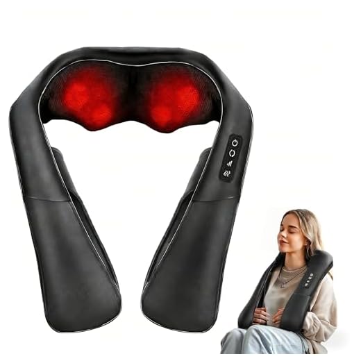 ELEHOT-Store Masajeador de Cuello y Hombros con Calor, 4D Shiatsu Masajeador Cervical y Espalda, Intensidad Ajustable, para Relajación en Casa, Oficina - Regalos Mujeres y Hombres
