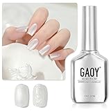 GAOY Pearl Gel Nail Polish, 16ml Shimmer Mermaid Gel Polish, Soak Off UV Light Cure for Nail Art DIY at Home, Shimmer White