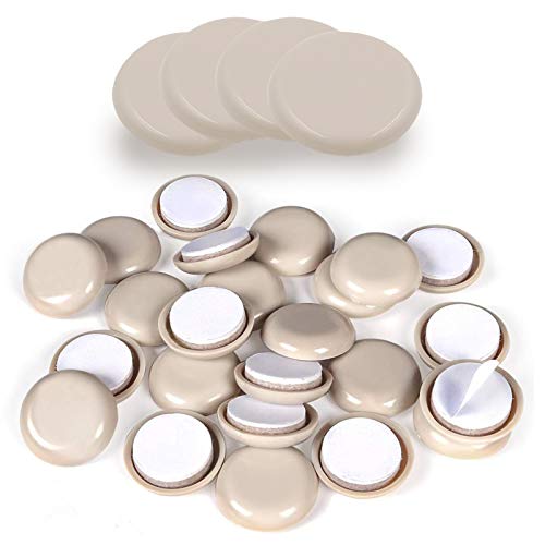 Wideskall 28 Pcs Adhesive Back Mini 1" & 2" inch Round Furniture Sliders