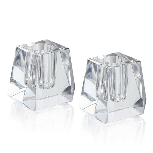 QFkris 2-Pack Crystal Single Pen Holder for Desk, 1.8" Fancy Fountain Pen Stand, Glass Feather Pencil Holder for Office Desktop Decoration, Gift for Man Woman Students Teachers Father Boyfriend - Image 3