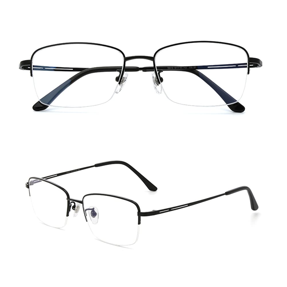 RICCIE Gleitsichtbrille Herren aus Reintitan antiblau Lesebrille, asphärisches Harzglas Schutzbrille Dioptrien +1,0 bis +3,0,02,+1.0