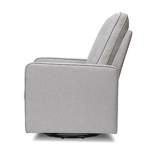DaVinci Casey Pillowback Swivel Glider in Misty Gray, Greenguard Gold Certified