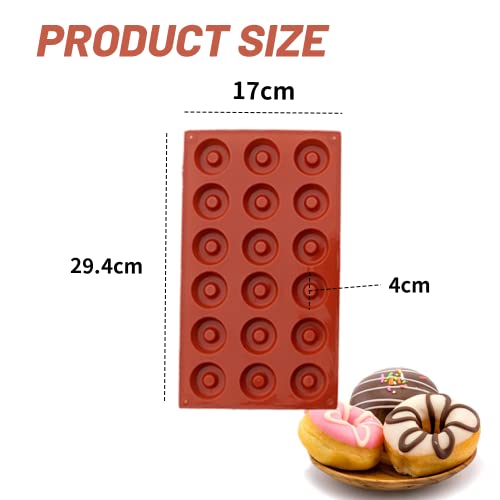 Donut Mold Silicone For Baking Donut Pan Non-Stick Mini Molds 18 Cavity Doughnut Baking Tray Bpa Free And Dishwasher Safe, Non-Stick Silicone Baking Pan For Tart, Bread，Making Muffin Cakes (Small) #TOP6