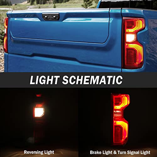 Clidr Led Tail Light Assembly Compatible With For 2019-2023 Chevy Silverado 1500 84678150 Rear Passenger Side (Right) #TOP2