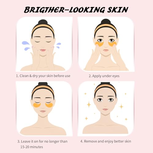 Image of Onespring Eye Masks (24 Pairs) - Gift for Her - Caffeine, 24K Gold and Retinol Under Eye Patches for Puffy Eyes, Dark Circles & Fine Lines, Bachelorette Party Favors, Bridesmaid Gift