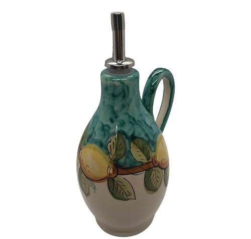Eoqifjm Reference Picture Color Ceramic Olive Oil Bottle: Italian Pottery Craft With Lemon Design, Elegant Oil Decanter For Kitchen