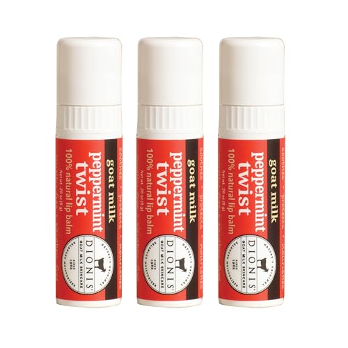 Dionis Goat Milk Jumbo Lip Balm Peppermint Twist (Pack of 3)