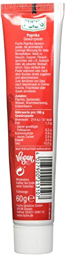 Fuchs Gewürze – Paprika Gewürzpaste, vollmundig pikantes Aroma, Paste zum Würzen von Soßen, Fleisch-Gerichten oder Suppen jeglicher Länder-Küchen, 60 g