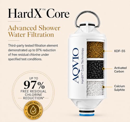 Image of All-Metal Shower Filter & Hard Water Softener for Bathroom | HardX Core Filtration Helps Reduce Hair Fall & Protect Skin | For Borewell, Municipal & Geyser Water (Universal Fit)