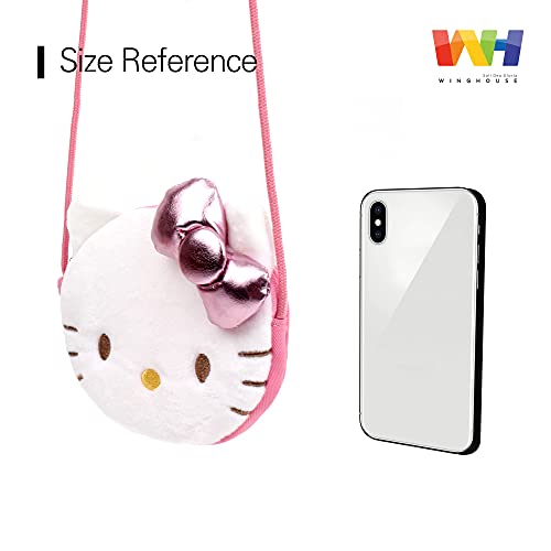 Winghouse X Hello-Kitty Officially Licensed 3D Ribbon Bow My First Small Crossbody Mini Purse For Baby Toddler Ages 1-4Y White Pink Multi Colored #TOP2