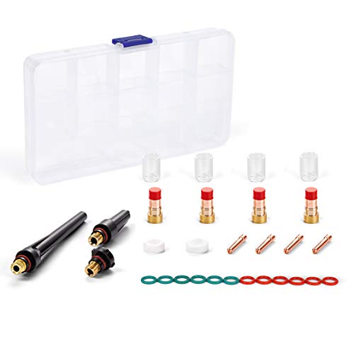 Jack&Dave 23pcs/set New TIG Welding Torch Gas Lens #10 Cup Kit for Tig WP-17/18/26 Torch Welding Accessories