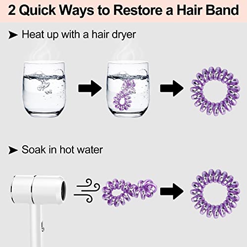 JessLab 20 Pcs Spiral Hair Ties, Plastic Hair Coil Bands - Image 4