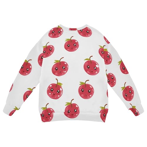 JUNZAN Cute Redcurrant Fruit White Kids Girls Sweatshirts Hoodies Long Sleeve Sweatshirts for Boys Camping 4T2