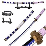 Forgemith Roronoa Zoro Replica Sword Set, Nidai Kitetsu, Cosplay Prop, Adult, 40.75 Inches, Stainless Steel, Includes Sword, Belt, Display Stand