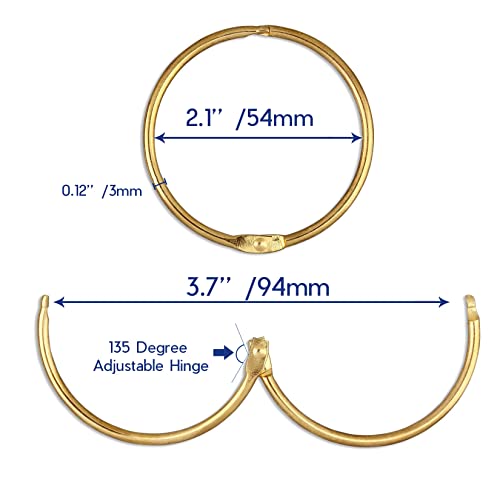 24 Pack Shower Curtain Rings,Rust Proof Shower Curtain Hooks For Bathroom,Circular Decorative Shower Curtain Rings And Hooks For Shower Rod,Metal Rings For Shower Curtain,Loose Leaf Rings(Gold) #TOP3