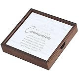 Dicksons DWMBSM2 My First Communion - Caja de recuerdos de madera MDF marrón nogal 6:35-9.5 x 2 pulgadas