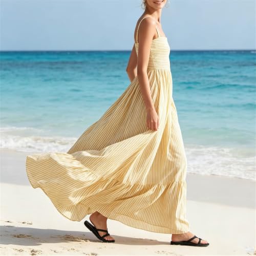 Robe longue rayée légère et confortable pour affronter la chaleur
