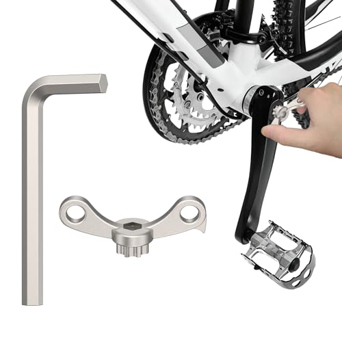 Pawfly Fahrrad Kurbel Justierkappen Werkzeug Kurbelabzieher für Hollowtech II Kurbelabzieher Werkzeug mit Inbusschlüssel Shimano Kurbelabzieher Kurbelarm Abzieher mit integriertem Haken