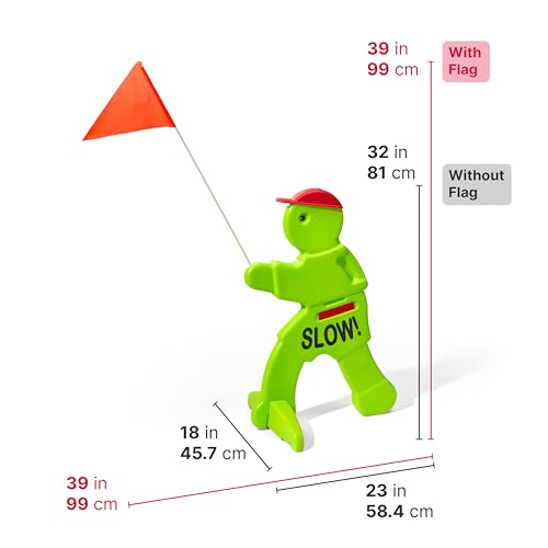 Step2 Kid Alert Street Safety Sign, Kids at Play Signage for Neighborhood Safety, 32-Inch Tall Reflective Caution Sign with Warning Flag - image 5