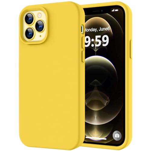 Image of LOVE 3000 Compatible with iPhone 12 Pro Max Phone Case | Thickening Liquid Silicone | Anti-Scratch Microfiber Lining | Full-Body Duty Heavy Protection Case for iPhone 12 Pro Max Women Girls, Yellow