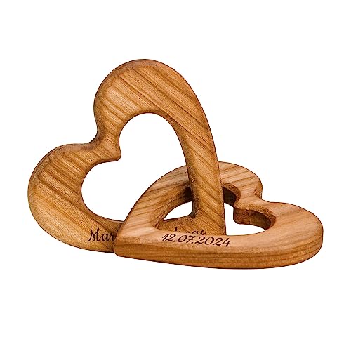 Cuore In Legno Inciso Personalizzato - 16x16 Cm, Idea Regalo Per San Valentino, Anniversario, Noce