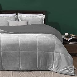 Ugg Edredon ForenTex Edredón nórdico con Borreguito Ultra Suave y cálido Set de Cama con Funda de Almohada (Gris, Cama 135 y 150 cm (240x260 cm))